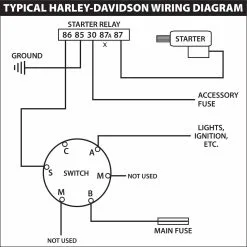 Lowbrow Customs Weatherproof Starter Ignition Switch - Brass Bezel -Motorcycle Chain Sales Shop 002732 starter switch wiring diagram hd 1