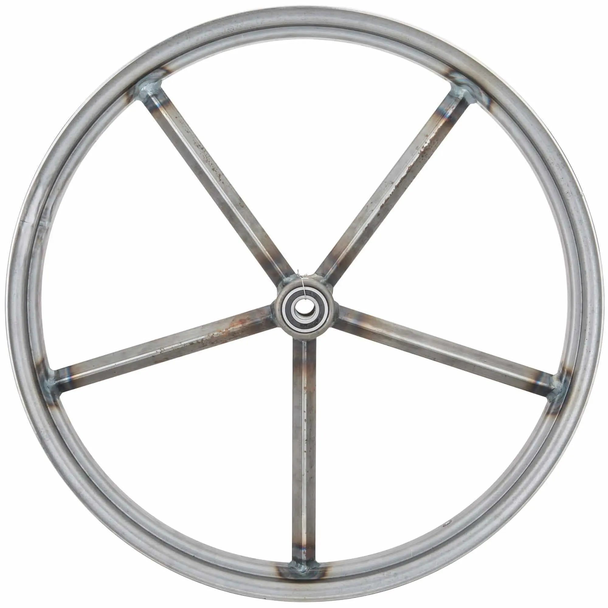 Led Sled Customs Square Spoke Invader 21 X 2.15 Spool Hub Front Wheel - Raw Steel