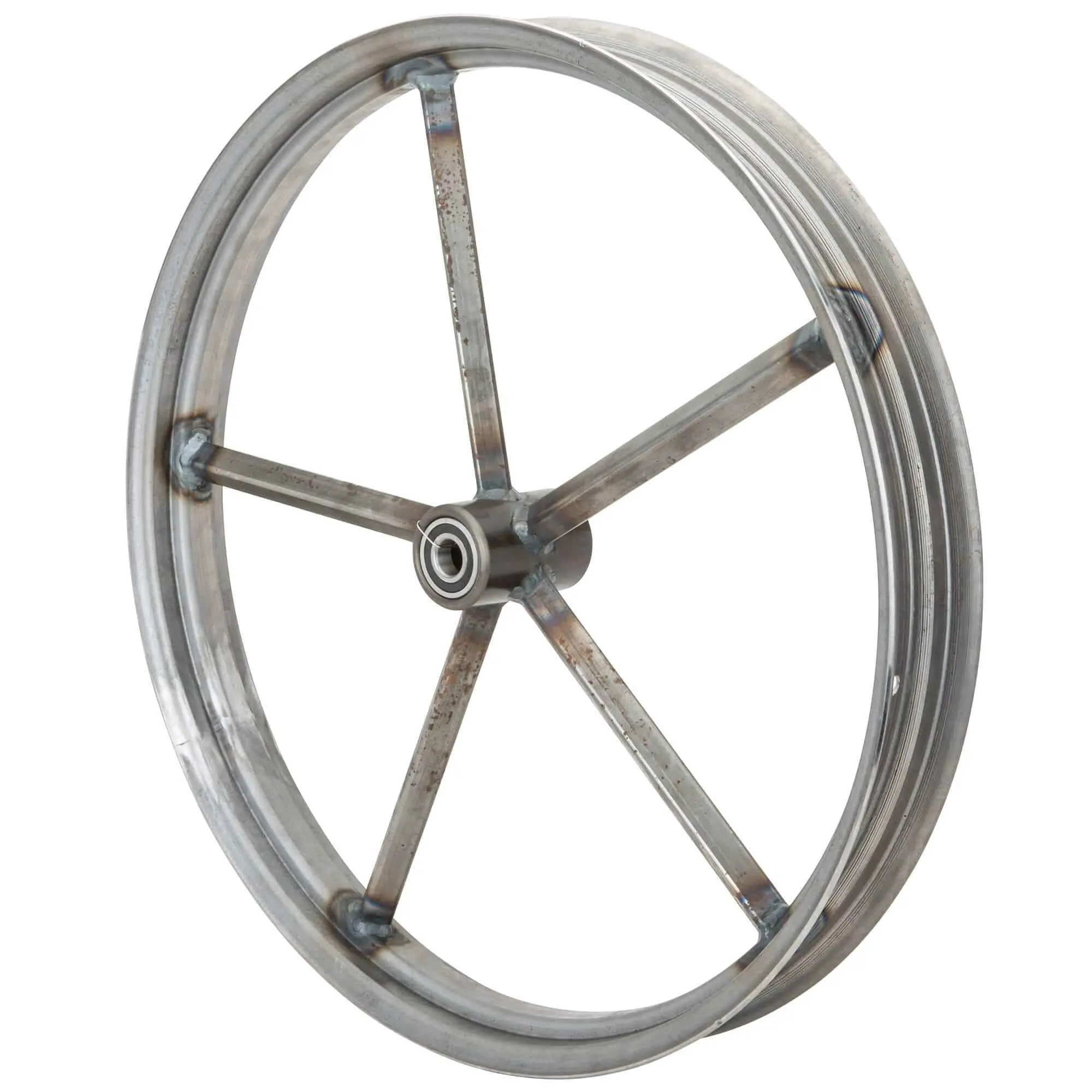 Led Sled Customs Square Spoke Invader 21 X 2.15 Spool Hub Front Wheel - Raw Steel - Image 2