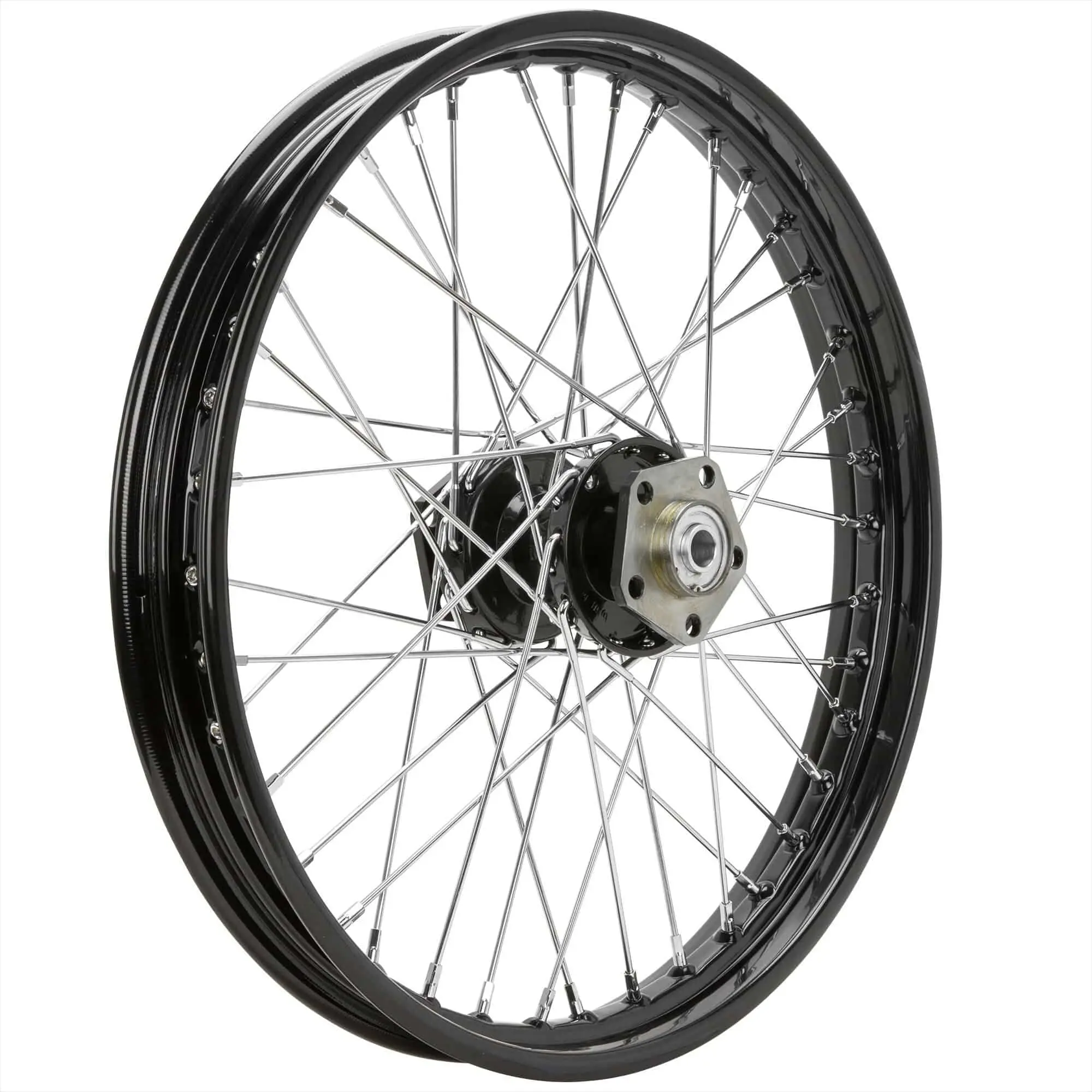 Mid-USA 21 X 2.15 Black Complete Front Wheel Fits Harley-Davidson FL Shovelheads 1973-1984 9 Mid-USA 21 X 2.15 Black Complete Front Wheel Fits Harley-Davidson FL Shovelheads 1973-1984 - Image 7