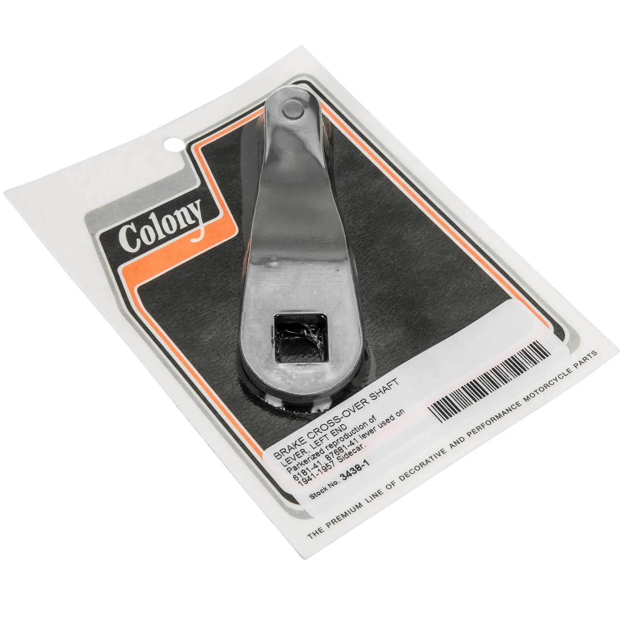 Colony #3438-1 Brake Cross Over Shaft Lever - Left End 1941-1957 Harley-Davidson Sidecars 3 Colony #3438-1 Brake Cross Over Shaft Lever - Left End 1941-1957 Harley-Davidson Sidecars