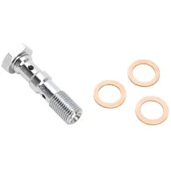 Goodridge 3/8-24 Inch Double Banjo Bolt - Chrome