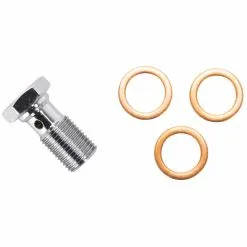 Goodridge 7/16-24 Inch Single Banjo Bolt - Chrome -Motorcycle Chain Sales Shop 012015 Goodridge 7 16 24in Single Banjo Bolt Chrome 2