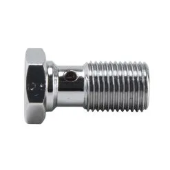 Goodridge 7/16-24 Inch Single Banjo Bolt - Chrome -Motorcycle Chain Sales Shop 012015 Goodridge 7 16 24in Single Banjo Bolt Chrome 3