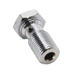 Goodridge 7/16-24 Inch Single Banjo Bolt - Chrome -Motorcycle Chain Sales Shop 012015 Goodridge 7 16 24in Single Banjo Bolt Chrome 5