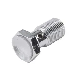 Goodridge 7/16-24 Inch Single Banjo Bolt - Chrome -Motorcycle Chain Sales Shop 012015 Goodridge 7 16 24in Single Banjo Bolt Chrome 6