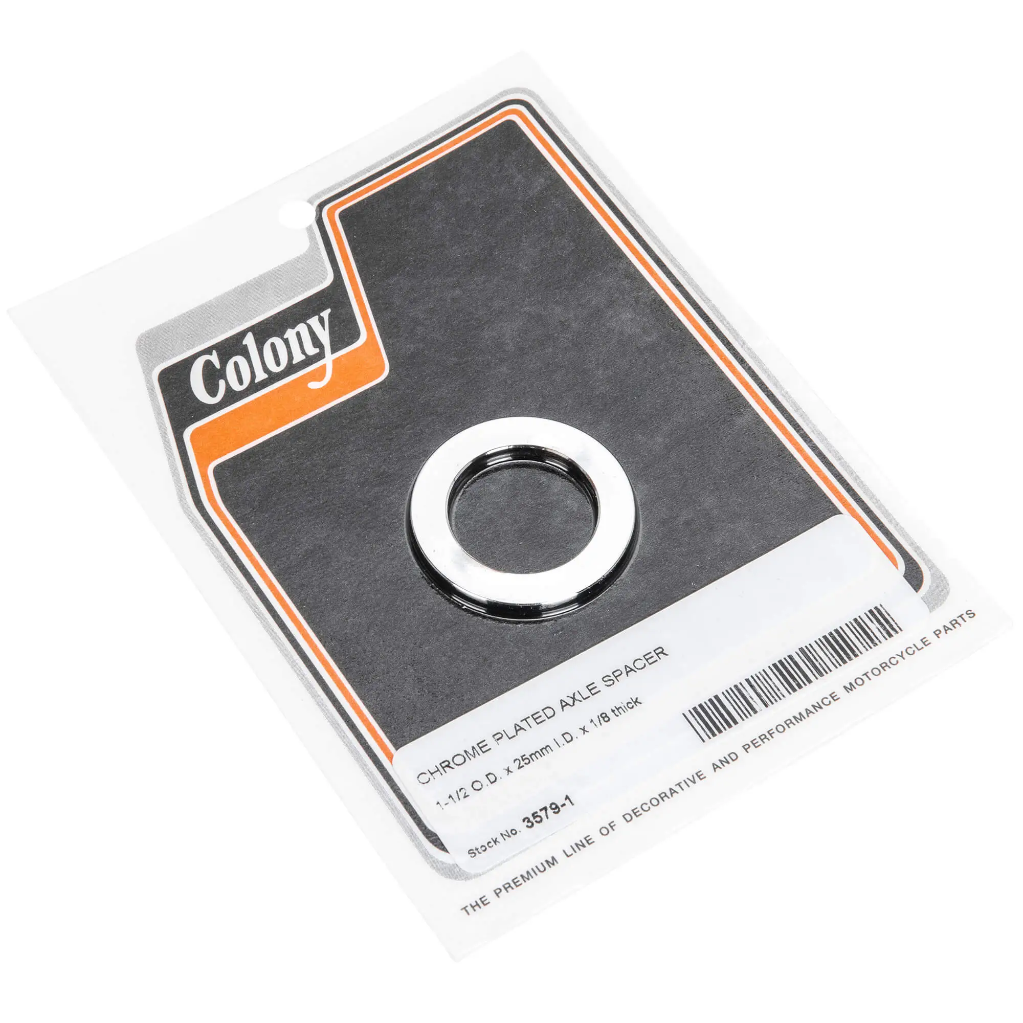 Colony #3579-1 Chrome Axle Spacer - 1-1/2 Inch O.D. X 25MM I.D. X 1/8 Inch Thick 3 Colony #3579-1 Chrome Axle Spacer - 1-1/2 Inch O.D. X 25MM I.D. X 1/8 Inch Thick