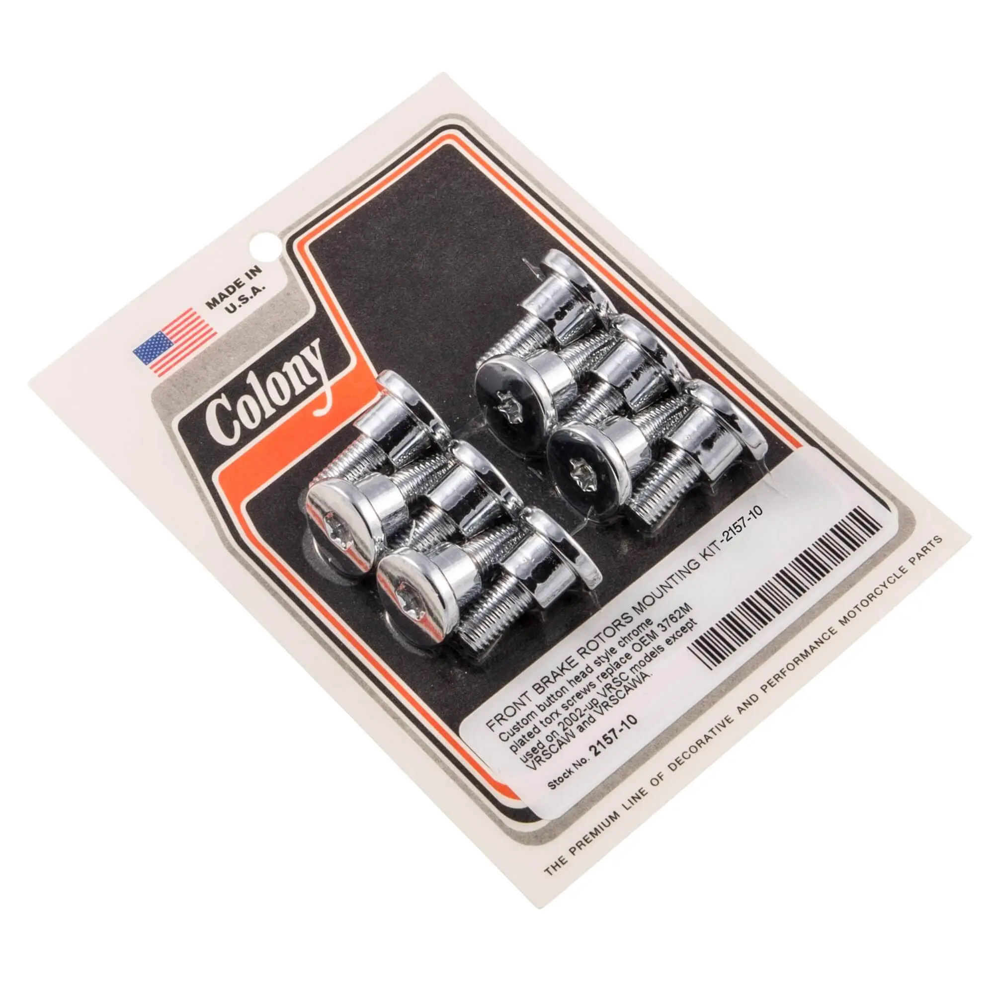 Colony #2157-10 Front Brake Rotors Mounting Kit Chrome Torx Harley VRSC 2002-up 3 Colony #2157-10 Front Brake Rotors Mounting Kit Chrome Torx Harley VRSC 2002-up