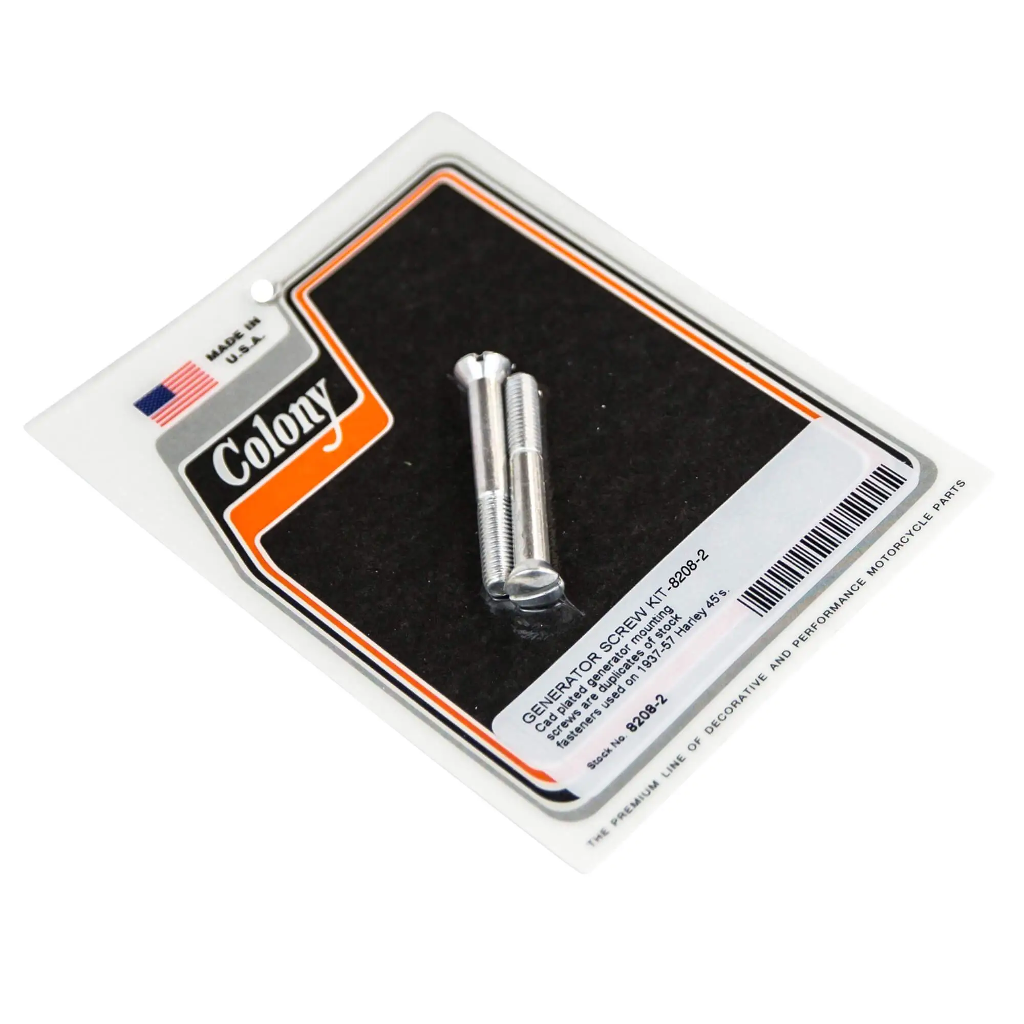 Colony #8208-2 Generator Screw Kit CAD Plated Fits 1937-57 Harley Davidson 45's 3 Colony #8208-2 Generator Screw Kit CAD Plated Fits 1937-57 Harley Davidson 45's