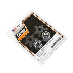 Colony #8409-4 Rear Brake Cross Shaft Nut & Lock Kit Chrome Harley Big Twin 30-57