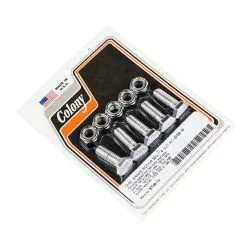 Colony #8738-10 Disc Brake Rotor Bolt & Nut Kit Chrome Harley FL FX XL
