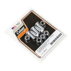 Colony #8739-10 Disc Brake Rotor Buttonhead Bolt & Nut Kit Chrome Harley FL FX XL