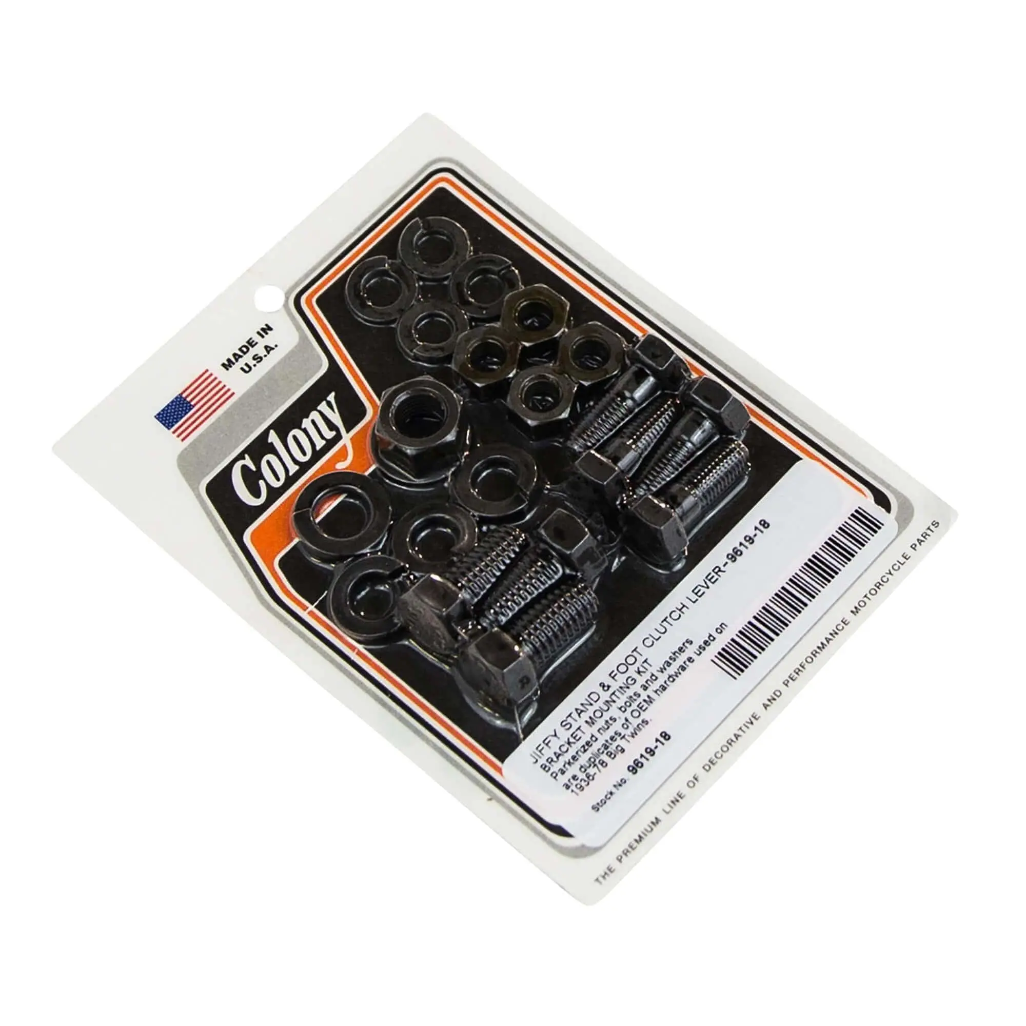 Colony #9619-18 Jiffy Stand & Foot Clutch Lever Bracket Mounting Kit Parkerized Harley Big Twin 36-78 3 Colony #9619-18 Jiffy Stand & Foot Clutch Lever Bracket Mounting Kit Parkerized Harley Big Twin 36-78