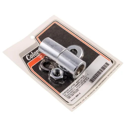 Colony #9991-5 Front Axle Nut Spacer Kit Smooth Chrome Harley FXDWG 95-96 2 Colony #9991-5 Front Axle Nut Spacer Kit Smooth Chrome Harley FXDWG 95-96 -Motorcycle Chain Sales Shop 9991 5 COLONY CHROME PLATED FRONT AXLE NUT SPACERS WASHERS KIT